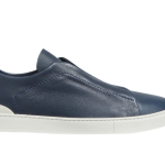ZEGNA NAVY BLUE DEERSKIN TRIPLE STITCH™ SNEAKERS