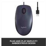 Logitechآ® Corded Mouse B100 - Business - USB - BLACK" )