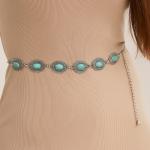 Turquoise Stone Chain Belt U-23