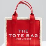 RED LEATHER TOTE BAG