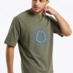 Olive Oversized Circle Chest Print T-Shirt