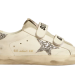 Golden Goose Super-Star Old School with silver glitter star and ice-gray suede tongue(Women's)
