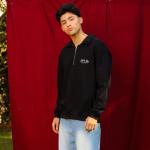 Black Faith and Luck Half Zip Sweatshirt