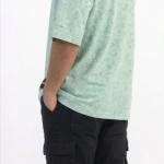Light Green Oversized Fashion T-Shirt with Knit Collar