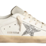 Golden Goose Super-Star with silver star and brown glitter heel tab(Women's)