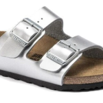 Birkenstock Arizona Children's Percoflor - Electroplated Silver with a Metallic Sheen