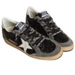 Golden Goose Ball Star in glitter with leather star and metallic leather heel tab(Women's)