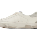 vGolden Goose Super-Star in white leather star grey suede back (Women's)