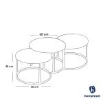 Steel and Marble Coffee Tables Set 3