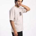 Cream Oversized Stress T-Shirt