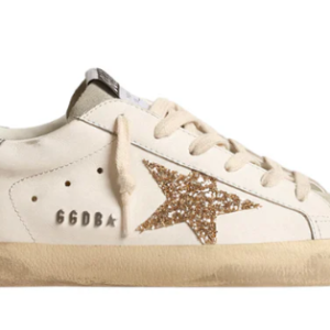 Golden Goose Super-Star – White Ice Gray Gold Glitter