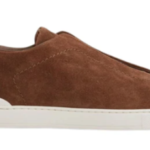 Zegna Suede Low-Top Sneakers – Light Brown Calf Suede/Leath