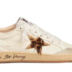 Golden Goose Ball Star with leopard print pony skin star and black heel tab(Women's)