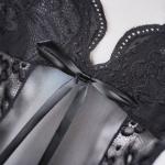 Plus Size Sheer Lace Nightgown Set Open Back Short Dress