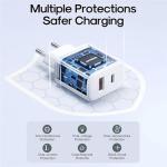 Joyroom JR-TCF05 Flash Series EU 20WA USB C/USB A Dual-Port Charger, Black