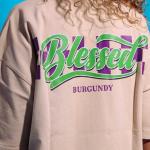 Beige Blessed Oversized T-Shirt