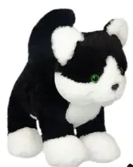 Plush Toy Black and White Kitten