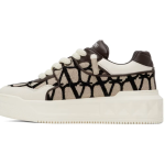 VALENTINO GARAVANI Off-White & Brown One Stud XL Sneakers