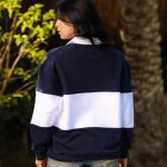 Navy Blue Humble Hustler Half Zip Sweatshirt