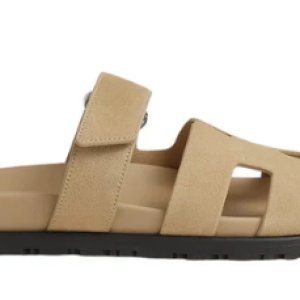 Hermes Chypre Sandal Beige Suede