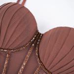 Padded Rhinestone Boning Shaping Corset Top
