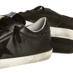 Golden Goose Super-Star Super-Star in black nappa with black star and glitter heel tab(Women's)
