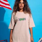 Beige Blessed Oversized T-Shirt