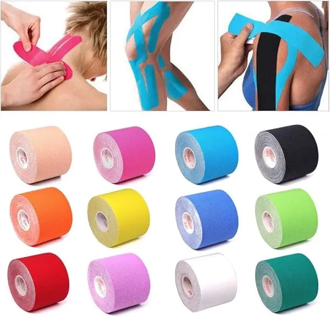 M D Stay Fit MD Cotton Elastic Muscle Tape 5M - Multi Color