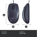 Logitechآ® Corded Mouse B100 - Business - USB - BLACK" )