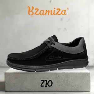 حذاء كلاركس هاي كوبي مصري جلد طبيعي مقلوب نعل رابر لون كحلي كود z10