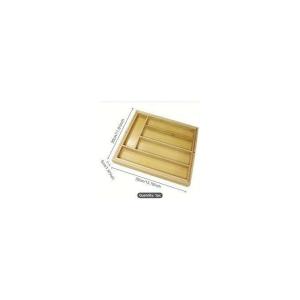 Multipurpose drawer organizer made of water-resistant bamboo wood, divided into 7 compartments, including 2 movable compartments - kitchen tool divider