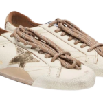 Golden Goose True-Star in white nappa leather with gold star and beige suede heel tab(Women's)