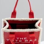 RED LEATHER TOTE BAG