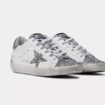 Golden Goose Super-Star White Silver Glitter