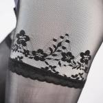 High Waist Lace Pantyhose Seamless Glossy 5D Ultra-Thin Crotchless Lingerie
