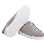 Zegna Grey Mélange Suede Triple Stitch™ Sneakers