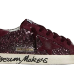 Golden Goose Super-Star LTD in cherry glitter with cherry suede star(Women's)