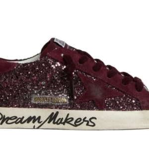 Golden Goose Super-Star LTD in cherry glitter with cherry suede star(Women's)