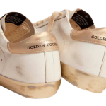 Golden Goose Super-Star with gold sparkle foxing and metal stud lettering(Women's)