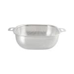 مصفاة خضروات وأرز من الفولاذ المقاوم للصدأ - حوض مربع بمقابض جانبية (حجم 36 x 30)