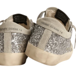 Golden Goose Super-Star Super-Star in silver glitter with ice-gray suede star(Women's)