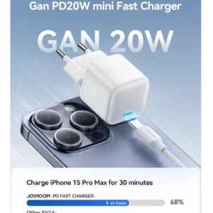 Joyroom JR-TCG08 PD 20W Fast Charging GaN Charger Mini Power Adapter, EU Plug - White|