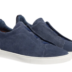 Zegna Grey Mélange Suede Triple Stitch™ Sneakers