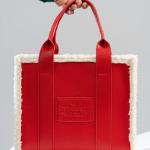 RED LEATHER TOTE BAG