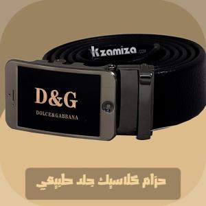 حزام كلاسيك دولسي اند جابانا اسود جلد طبيعي ماكينة جرار كود 10075