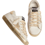 Golden Goose Super-Star with gold sparkle foxing and metal stud lettering(Women's)