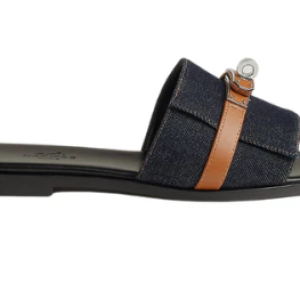 Hermès Giulia sandal 'Bleu Brut / Naturel'