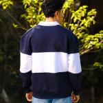 Navy Blue Humble Hustler Half Zip Sweatshirt