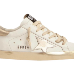 Golden Goose Super-Star with gold sparkle foxing and metal stud lettering(Women's)