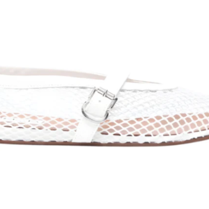 Alaïa Buckle Ballet Flats | White